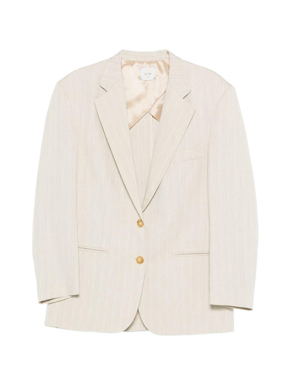 Blazer per donna Alyisi beige con design a righe - Rubino Kids