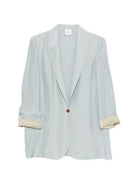 Blazer per donna Alysi azzurro con dettagli testurizzati - Rubino Kids