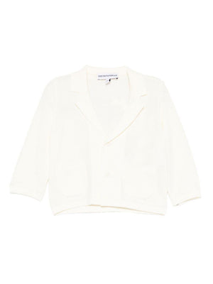 Emporio Armani Kids white long-sleeved blazer for newborns