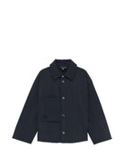 Blouson per bambino Emporio Armani Kids blu con motivo a righe - Rubino Kids