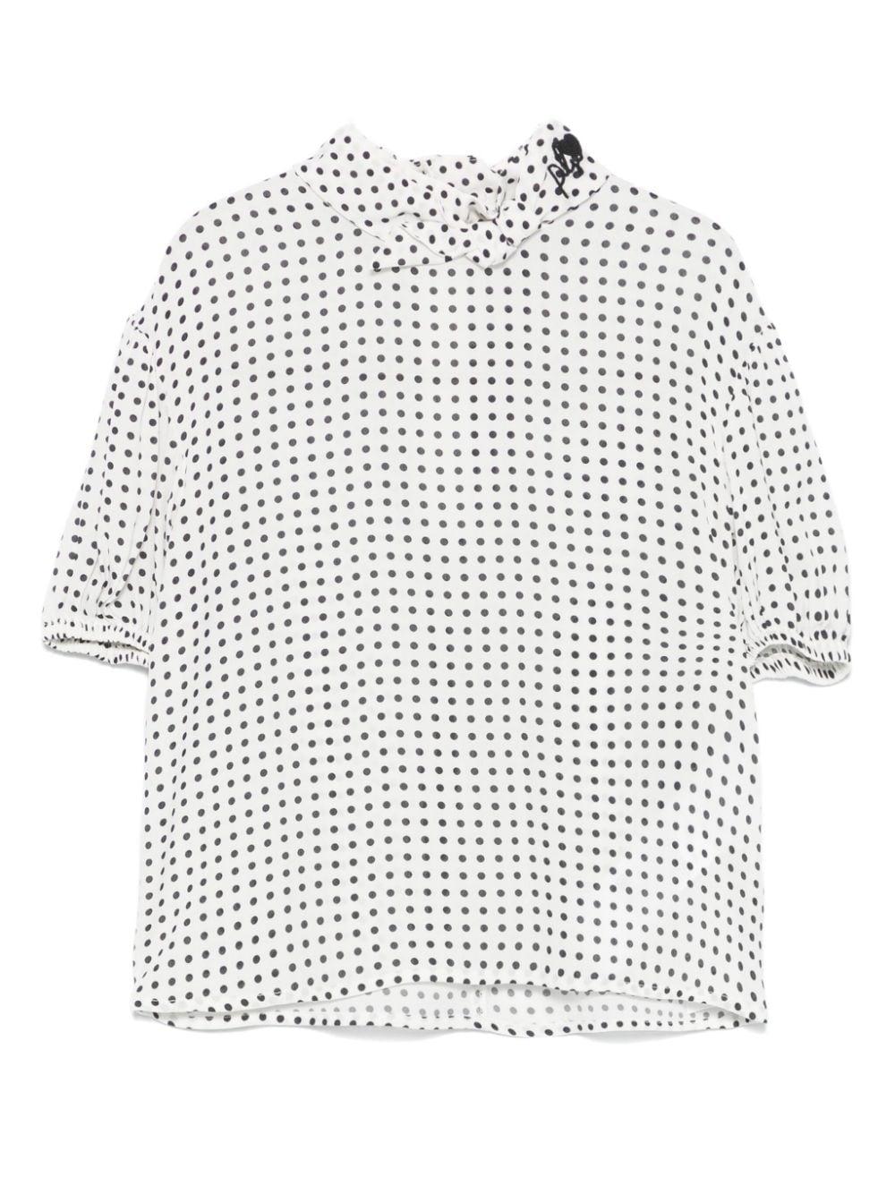 Blusa bianca a pois per bambina Philosophy Di Lorenzo Serafini Kids - Rubino Kids