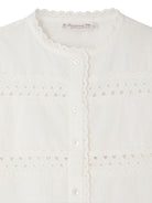 Blusa Elyah per bambina Bonpoint bianco con maniche lunghe - Rubino Kids