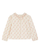Blusa per bambina Bonpoint beige con stampa all - over - Rubino Kids