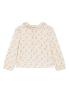 Blusa per bambina Bonpoint beige con stampa all - over - Rubino Kids