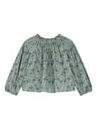 Blusa per bambina Bonpoint verde con stampa a fiori - Rubino Kids