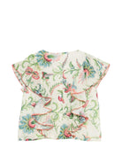 Blusa per bambina Etro Kids beige con stampa floreale - Rubino Kids