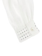 Blusa per bambina Monnalisa bianca con decorazione con strass - Rubino Kids