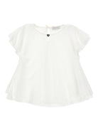 Blusa per bambina Monnalisa bianca con dettaglio fiocco posteriore - Rubino Kids