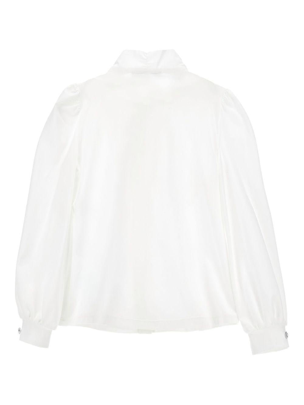 Blusa per bambina Monnalisa bianca con maniche a palloncino - Rubino Kids