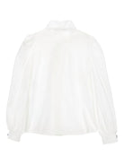 Blusa per bambina Monnalisa bianca con maniche a palloncino - Rubino Kids