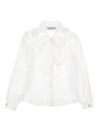 Blusa per bambina Monnalisa bianca con maniche a palloncino - Rubino Kids