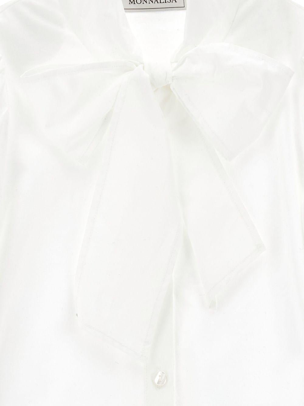 Blusa per bambina Monnalisa bianca con maniche a palloncino - Rubino Kids