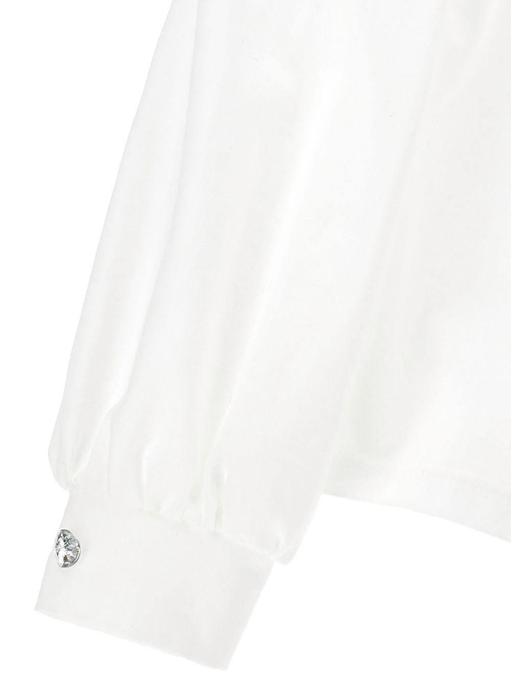 Blusa per bambina Monnalisa bianca con maniche a palloncino - Rubino Kids