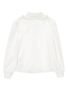 Blusa per bambina Monnalisa bianca con ruches - Rubino Kids