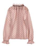 Blusa per bambina Monnalisa rosa con motivo a pois - Rubino Kids