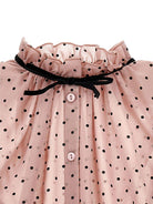 Blusa per bambina Monnalisa rosa con motivo a pois - Rubino Kids