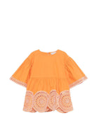 Blusa per bambina Stella McCarteny Kids arancione con dettagli ricamati - Rubino Kids