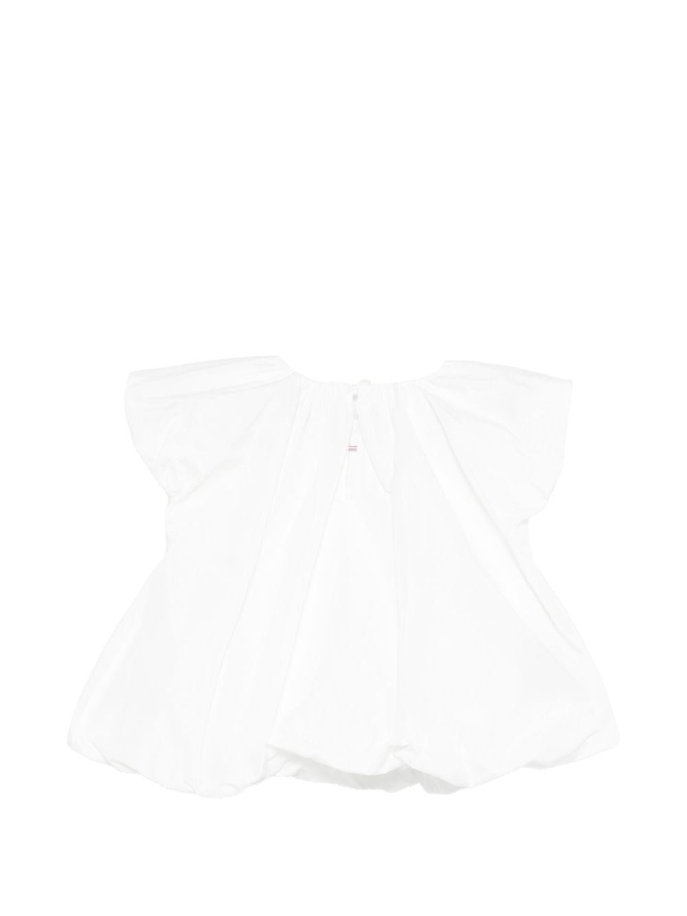 Blusa per bambina Stella McCartney Kids bianca con arricciatura - Rubino Kids