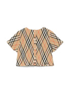 Blusa per neonata Burberry Kids Madeline beige con motivo Vintage Check - Rubino Kids