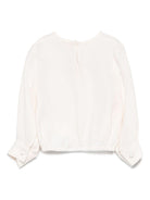 Blusa per neonata Elisabetta Franchi La Mia Bambina bianca con maniche a palloncino - Rubino Kids