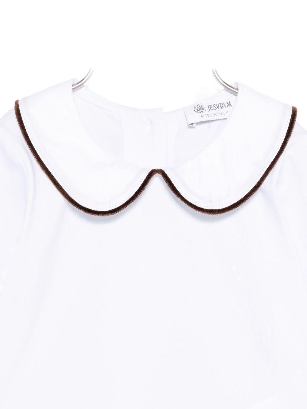 Blusa per neonata Jesurum Baby bianca con colletto alla Peter Pan - Rubino Kids