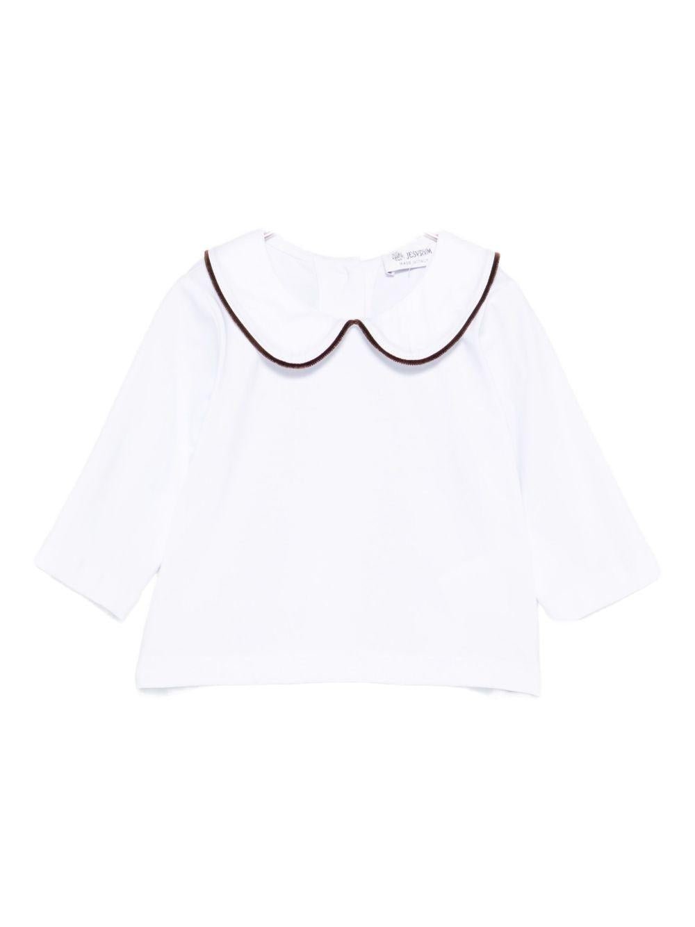 Blusa per neonata Jesurum Baby bianca con colletto alla Peter Pan - Rubino Kids