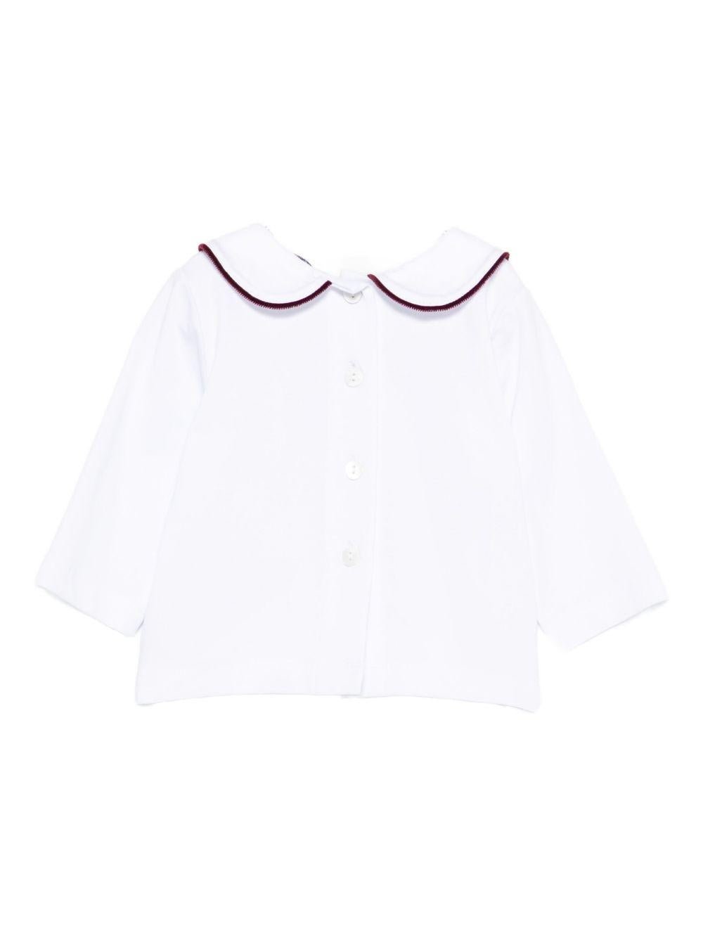 Blusa per neonata Jesurum Baby bianca con colletto con dettaglio rosso - Rubino Kids