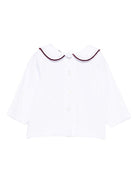 Blusa per neonata Jesurum Baby bianca con colletto con dettaglio rosso - Rubino Kids