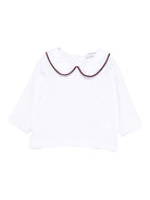 Blusa per neonata Jesurum Baby bianca con colletto con dettaglio rosso - Rubino Kids