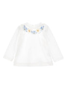 Blusa per neonata Monnalisa bianca con stampa a fiori - Rubino Kids
