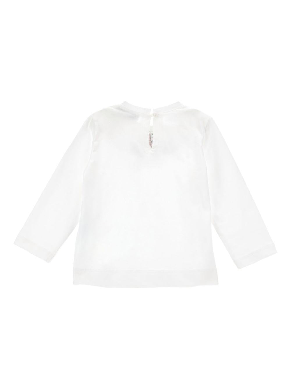 Blusa per neonata Monnalisa bianca con stampa a fiori - Rubino Kids