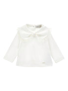 Blusa per neonata Monnalisa bianco con dettaglio fiocco - Rubino Kids