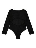 Body per bambina Monnalisa nero con scollo ampio - Rubino Kids