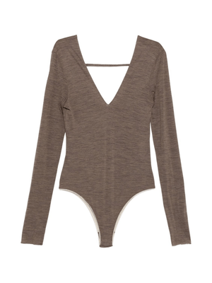 Body per donna ALYSI marrone con scollo a V