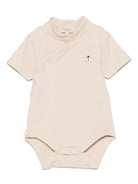 Body per neonata Donsje Frenky beige con dettaglio con ricamo ad ape - Rubino Kids