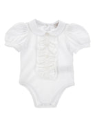 Body per neonata Monnalisa bianco con dettaglio ruches - Rubino Kids