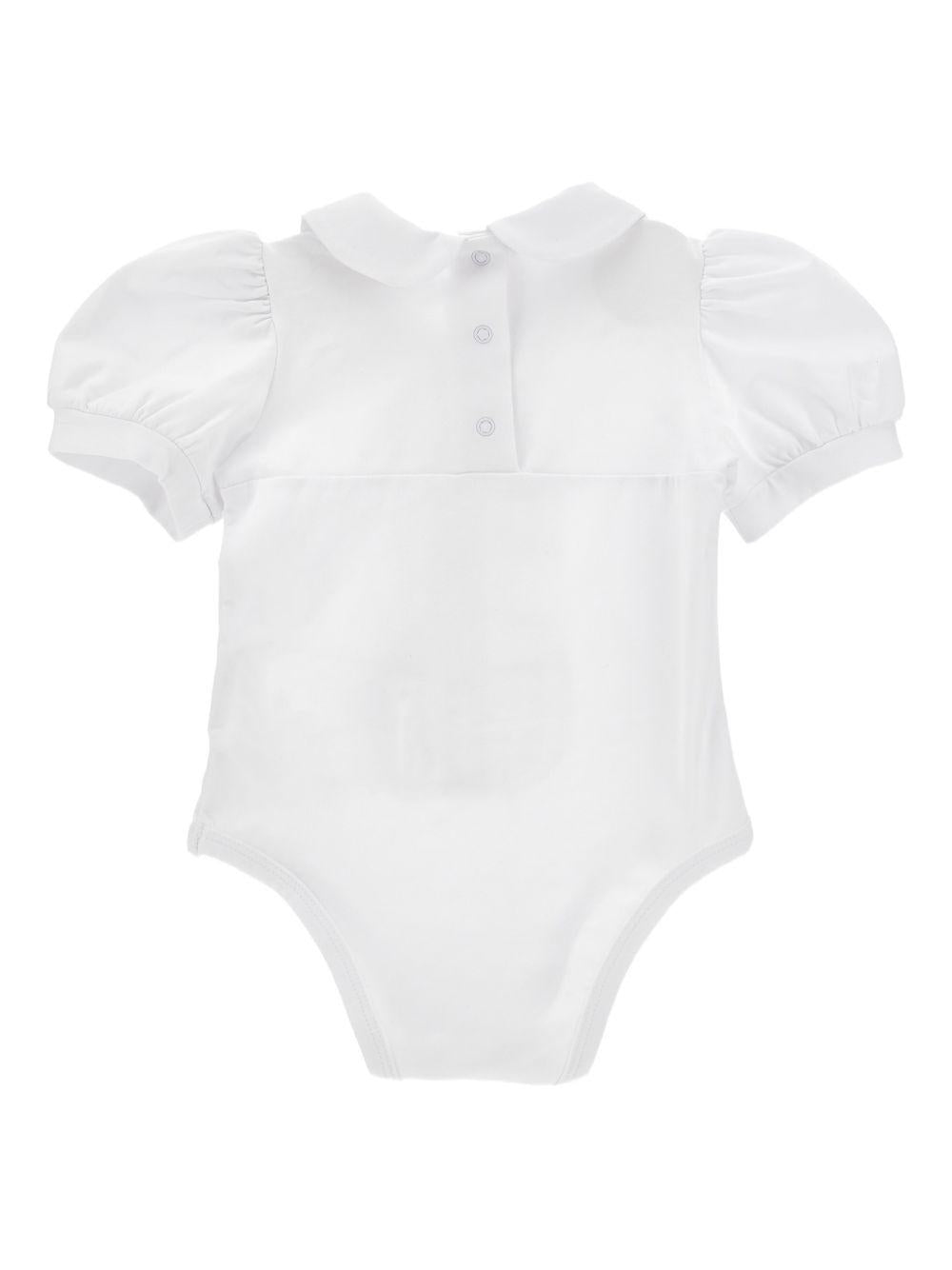 Body per neonata Monnalisa bianco con dettaglio ruches - Rubino Kids