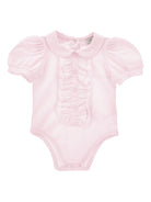 Body per neonata Monnalisa rosa con dettaglio ruches - Rubino Kids