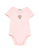 Body per neonata Moschino Kids rosa con stampa Teddy Bear - Rubino Kids