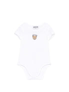 Body per neonati Moschino Kids bianco con stampa Teddy Bear - Rubino Kids