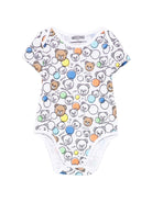 Body per neonato Moschino Kids bianco con stampa all - over - Rubino Kids