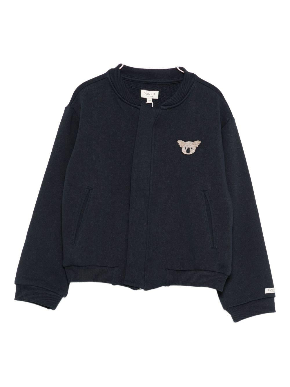 Bomber per bambino Donsje blu con ricamo koala - Rubino Kids
