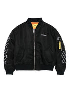 Bomber per bambino Off - White Kids nero con maniche con freccia - Rubino Kids