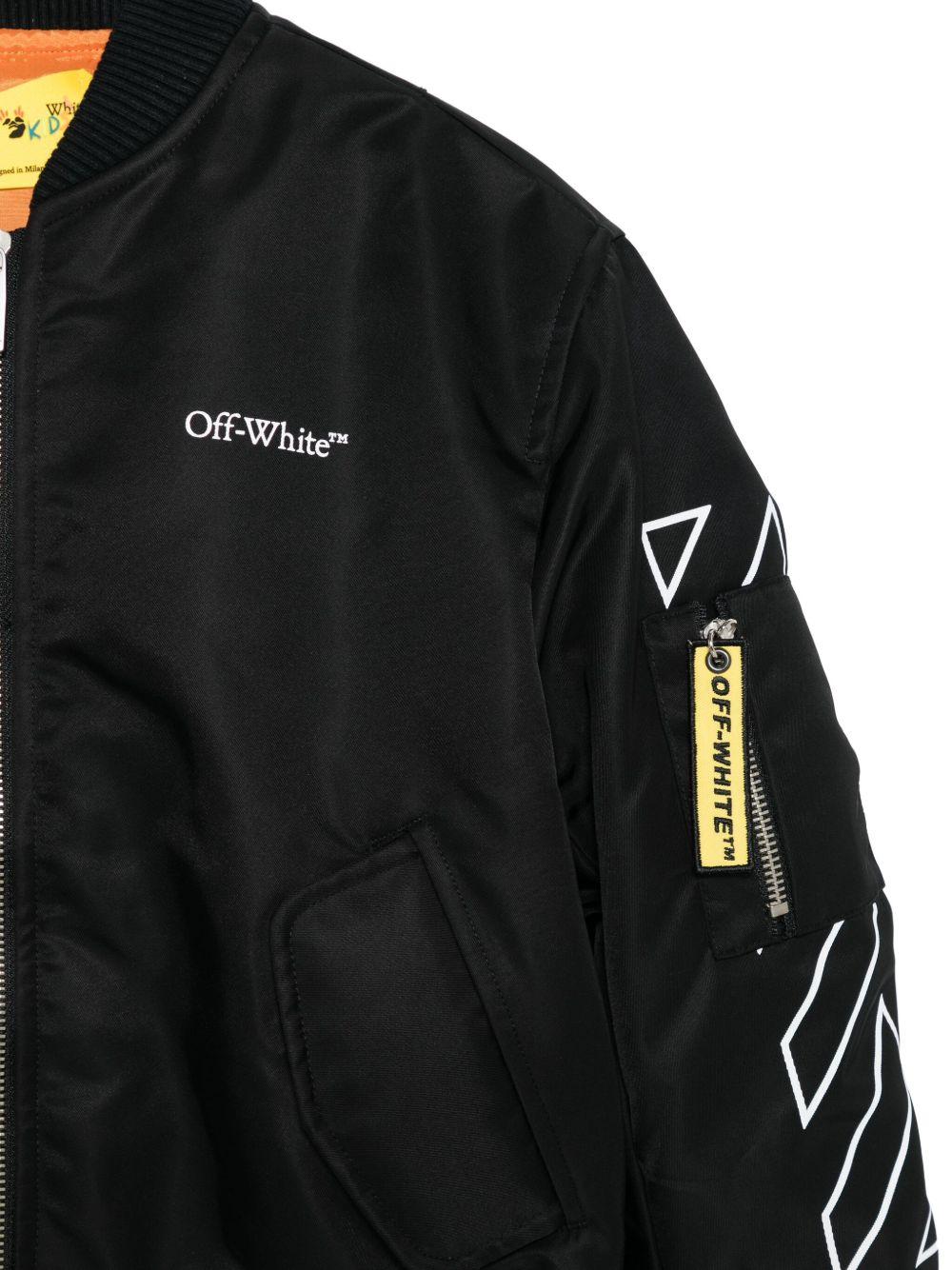 Bomber per bambino Off - White Kids nero con maniche con freccia - Rubino Kids