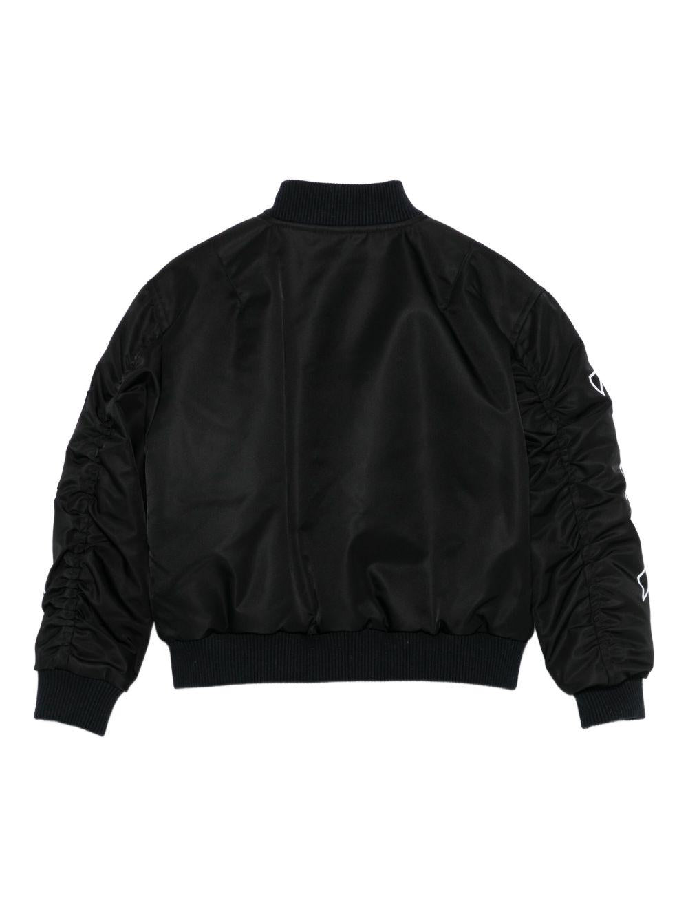 Bomber per bambino Off - White Kids nero con maniche con freccia - Rubino Kids