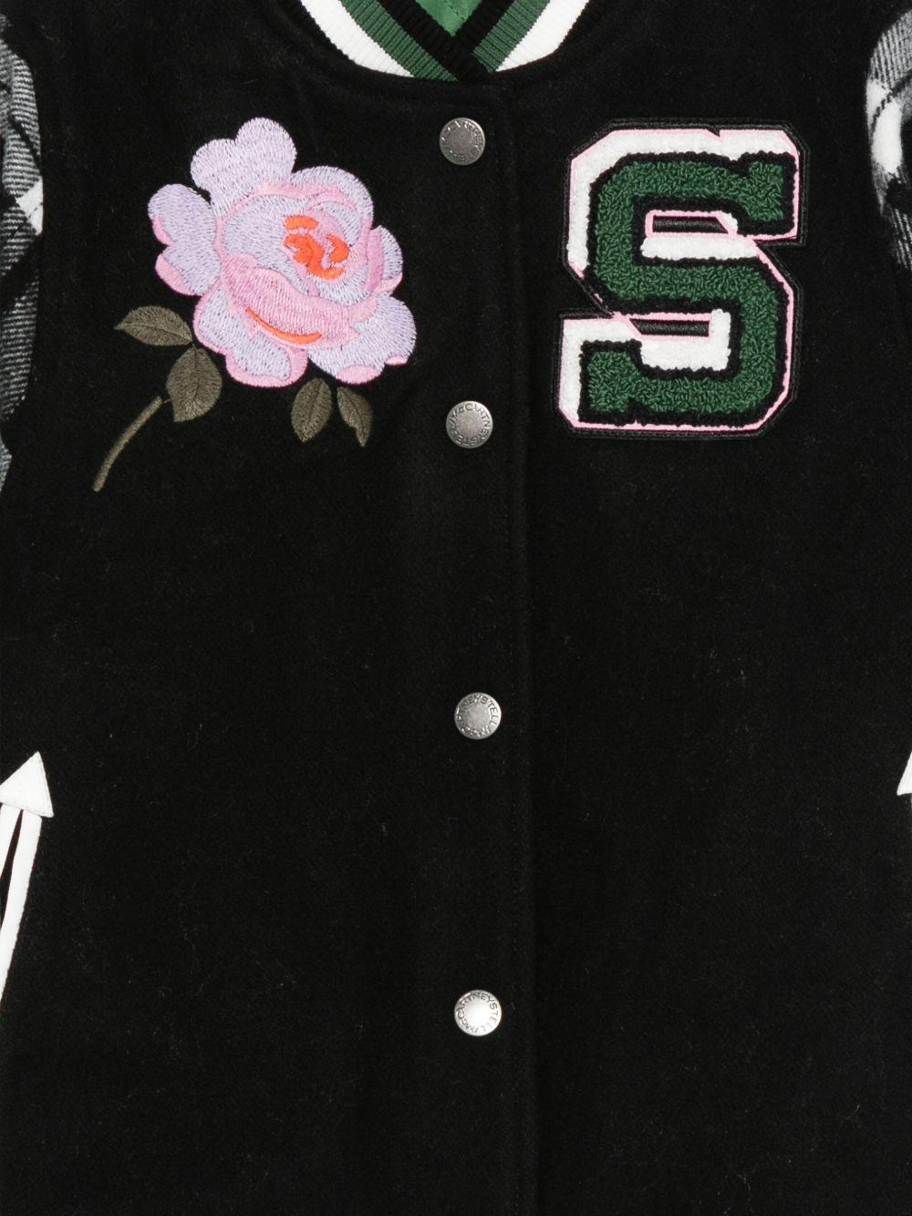 Bomber per bambino Stella McCartney Kids nero con ricamo - Rubino Kids
