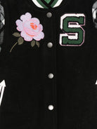 Bomber per bambino Stella McCartney Kids nero con ricamo - Rubino Kids