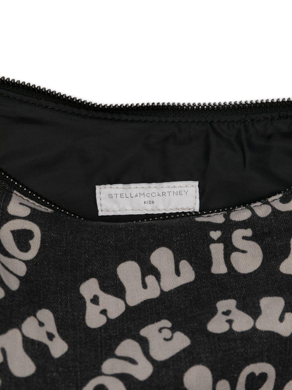 Borsa a mezzaluna per bambina Stella McCartney Kids nera con ciondolo a forma di labbra - Rubino Kids