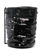 Borsa a secchiello per bambina DKNY Kids nera con paillettes - Rubino Kids