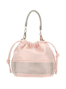 Borsa a secchiello per bambina Monnalisa rosa con manico in strass - Rubino Kids